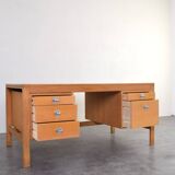 Mid-Century Oak Desk by Chr. Rasmussen for Randers Møbelfabrik, 1970s.