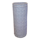 Porte-parapluie vintage italien en céramique blanche style bambou