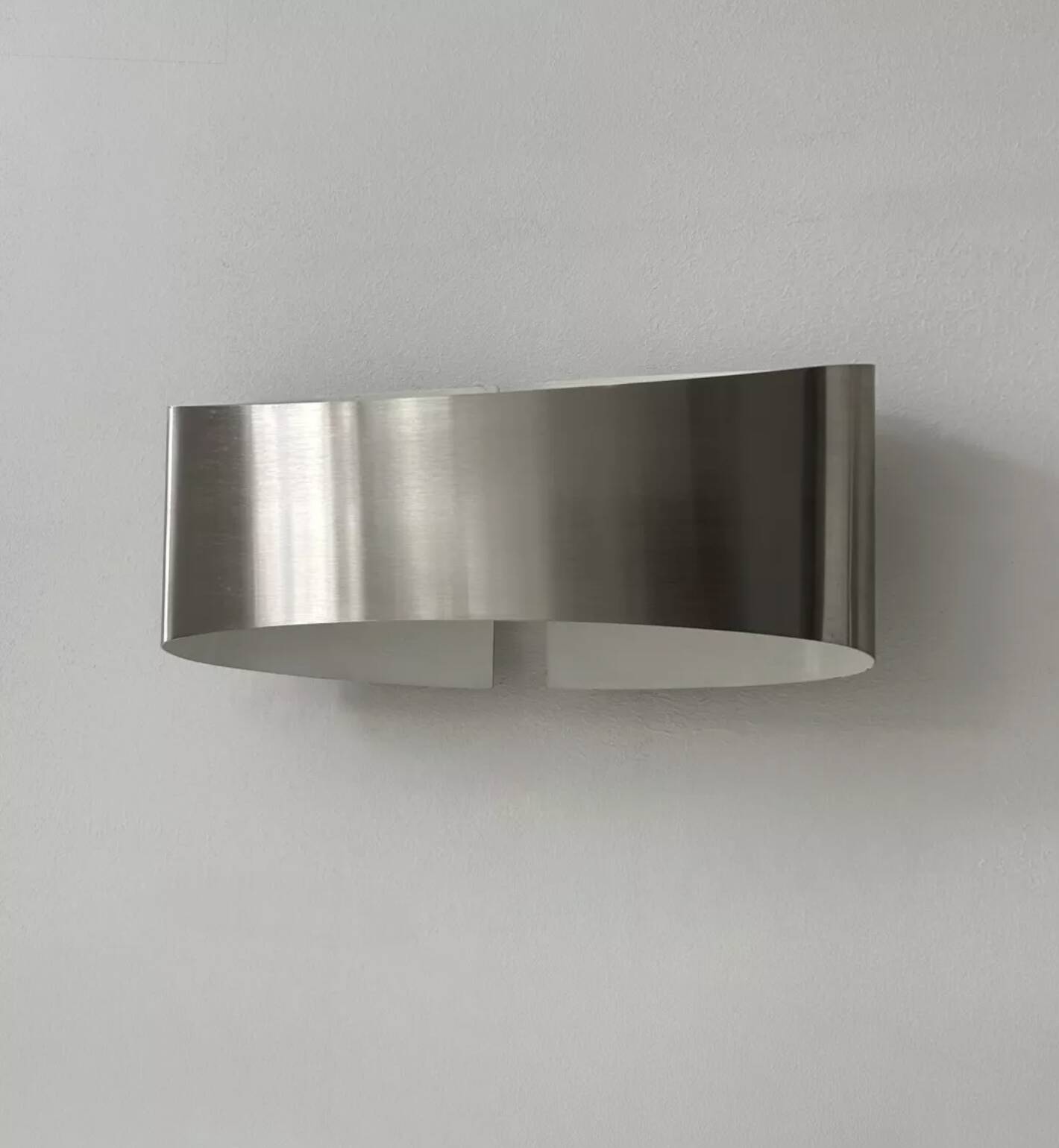 Vintage wall light, brushed metal, France, 1980.