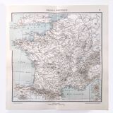 Carte de la France vintage de 1950