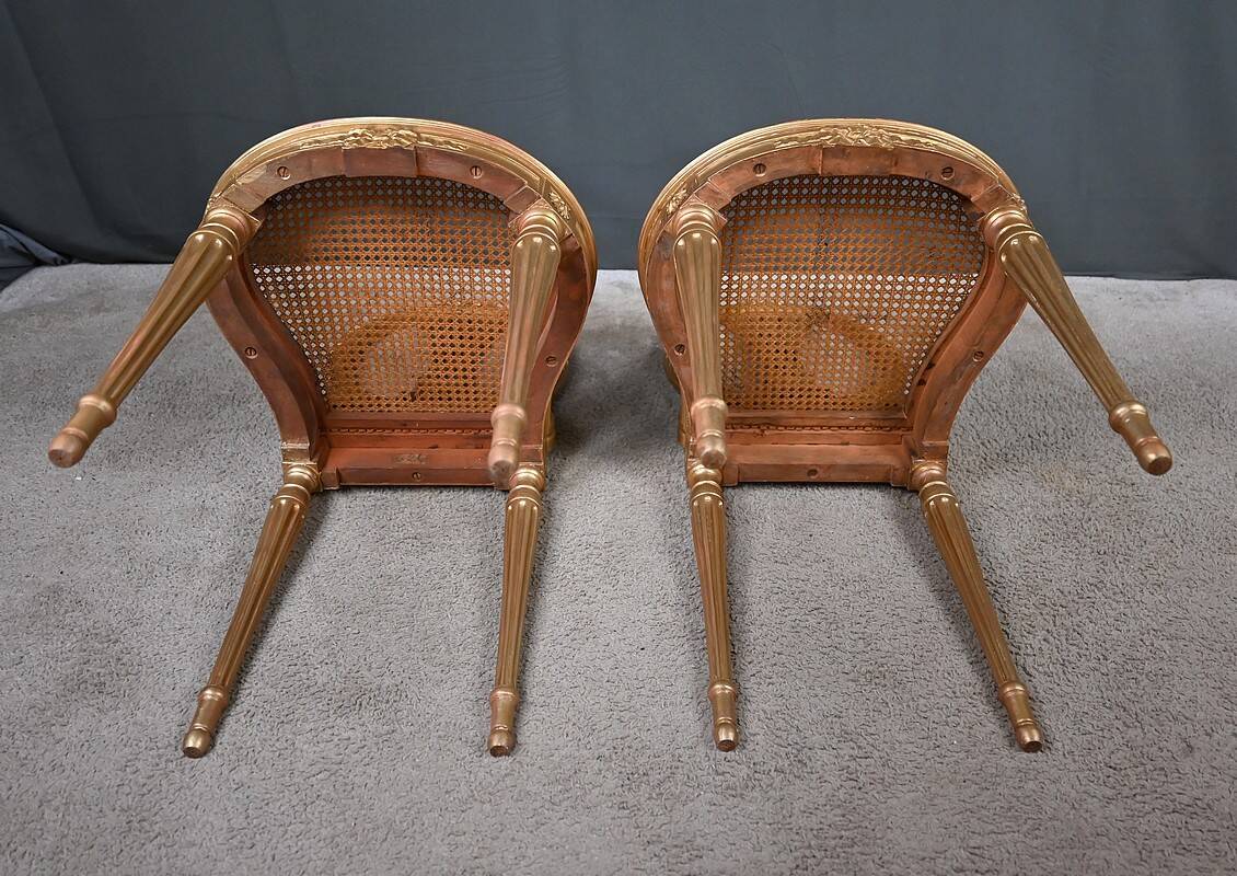 Paire de Chaises en Bois Doré, style Louis XVI – Début XXe