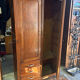 Antique Parisian wardrobe with mirror, hanging space and drawers.