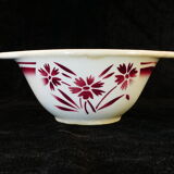 faience sausage bowl of BADONVILLER FB FENAL FRERES decoration FLEUR ROUGE
