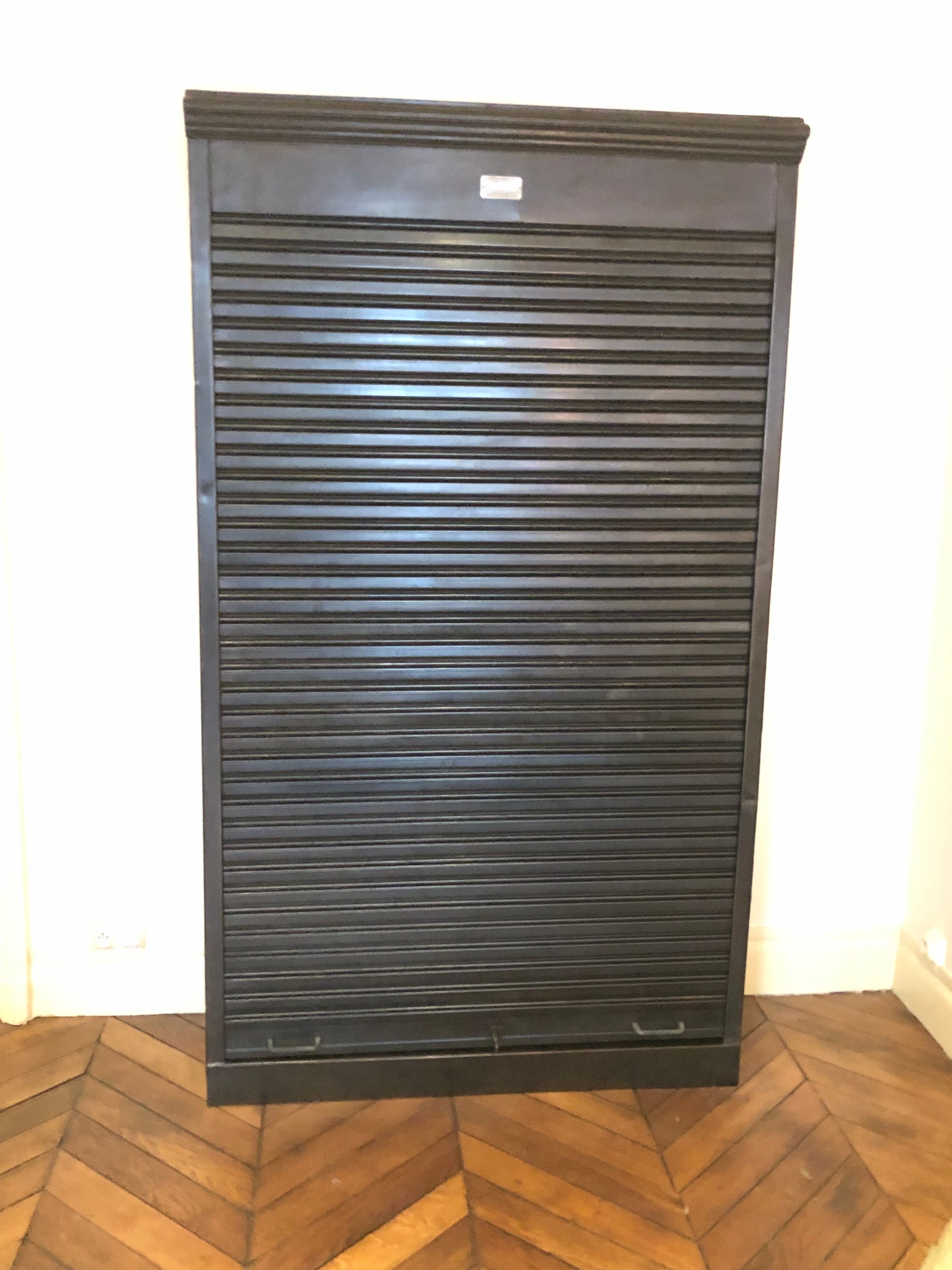 Industrial zipper cabinet in black metal