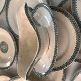 Creil and Montereau ironstone service 22 sauceboat plates