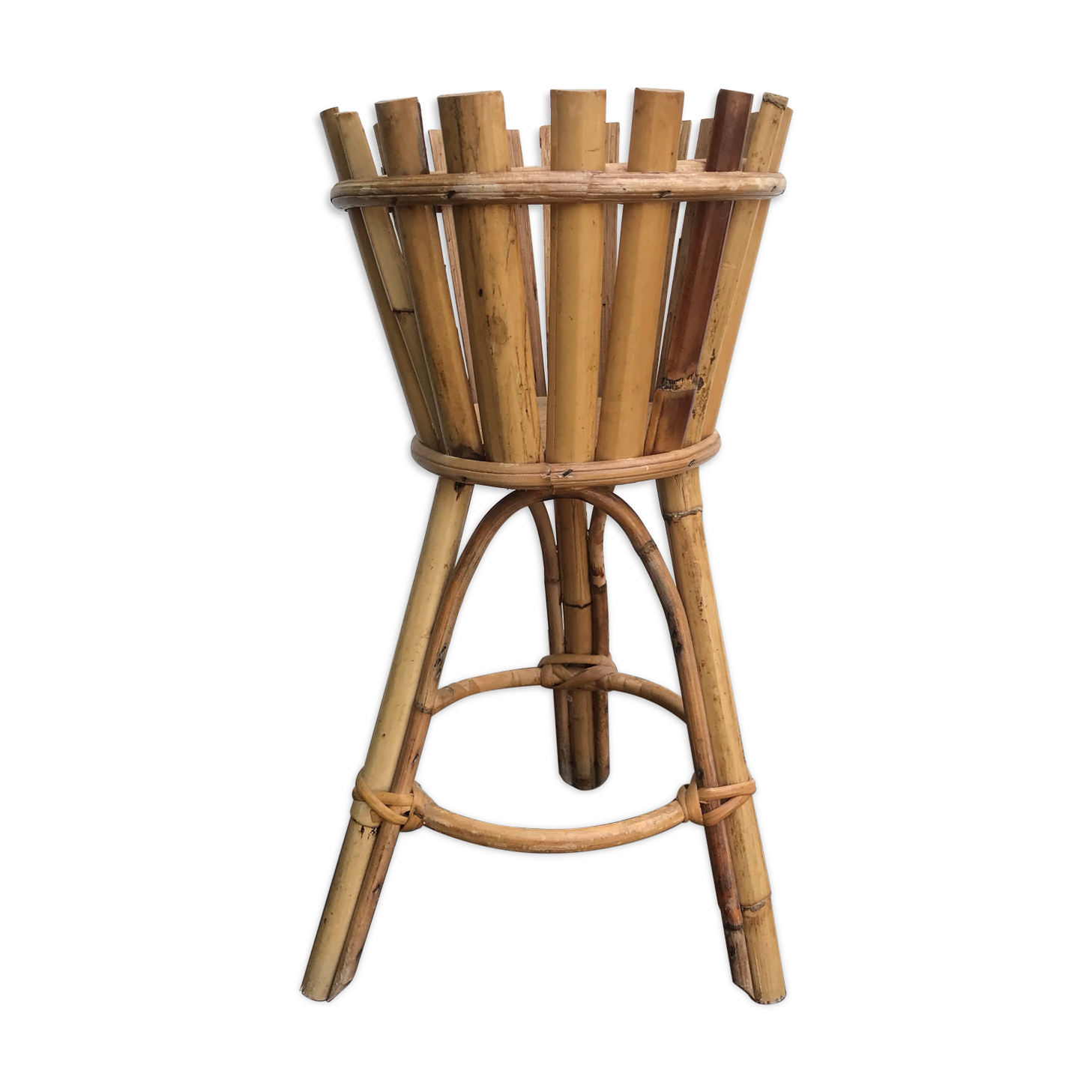 Bamboo and rattan pot cover