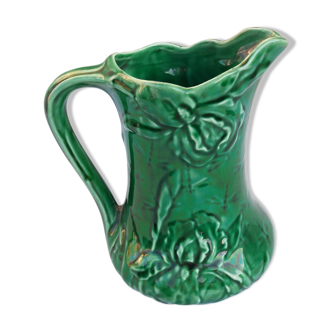 Green ceramic pitcher