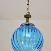 Charmante suspension vintage en verre bleu de Murano, 1960
