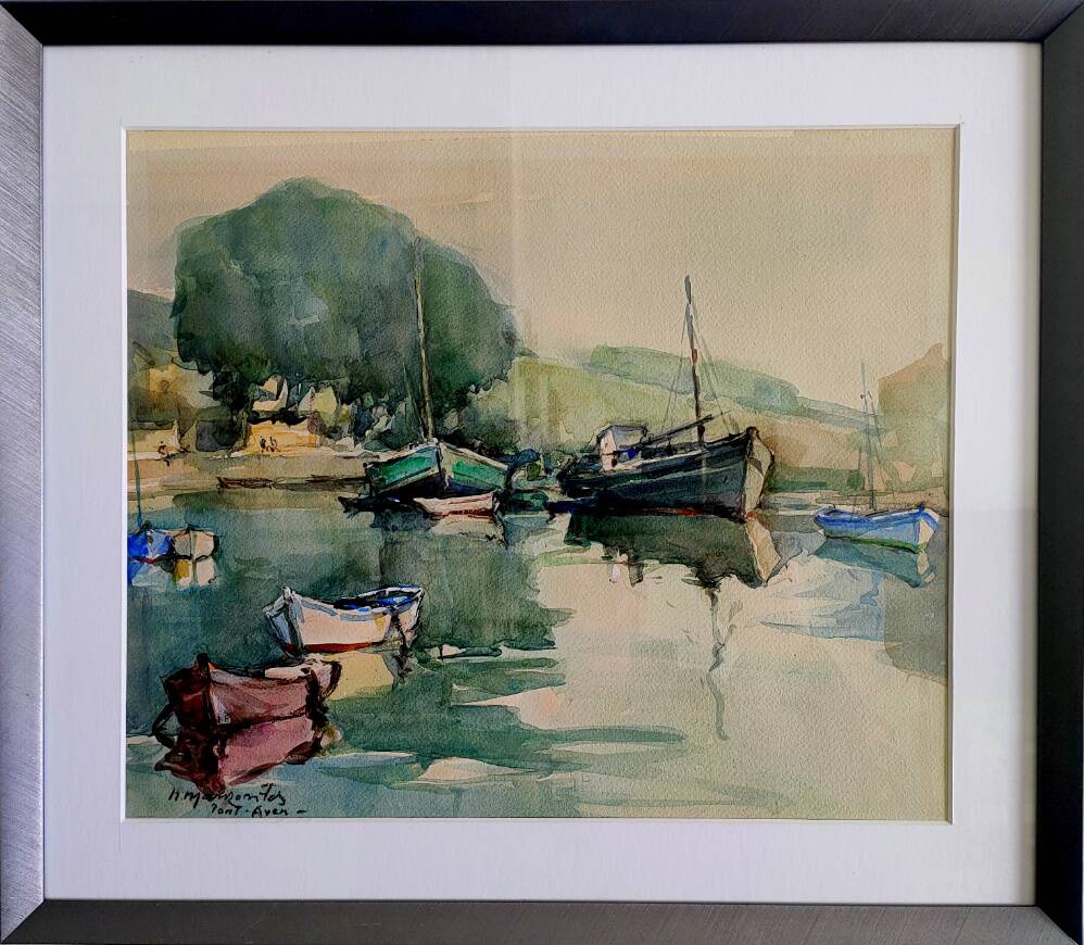 Tableau signé H. MARMONTES – Aquarelle - PONT-AVEN