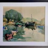 Tableau signé H. MARMONTES – Aquarelle - PONT-AVEN