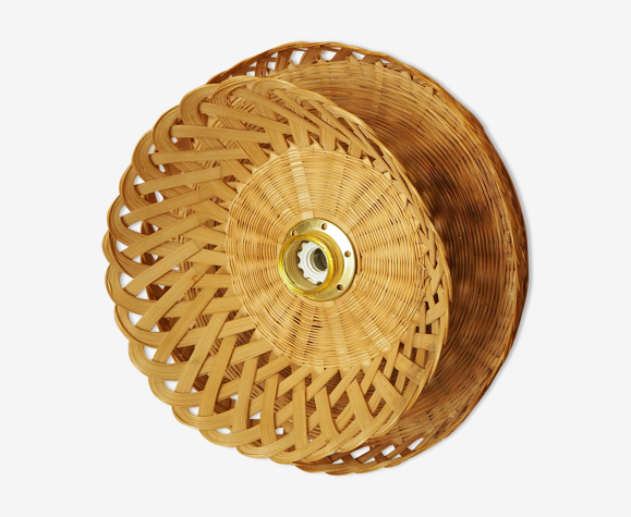 Applique murale en osier beige - pièce unique