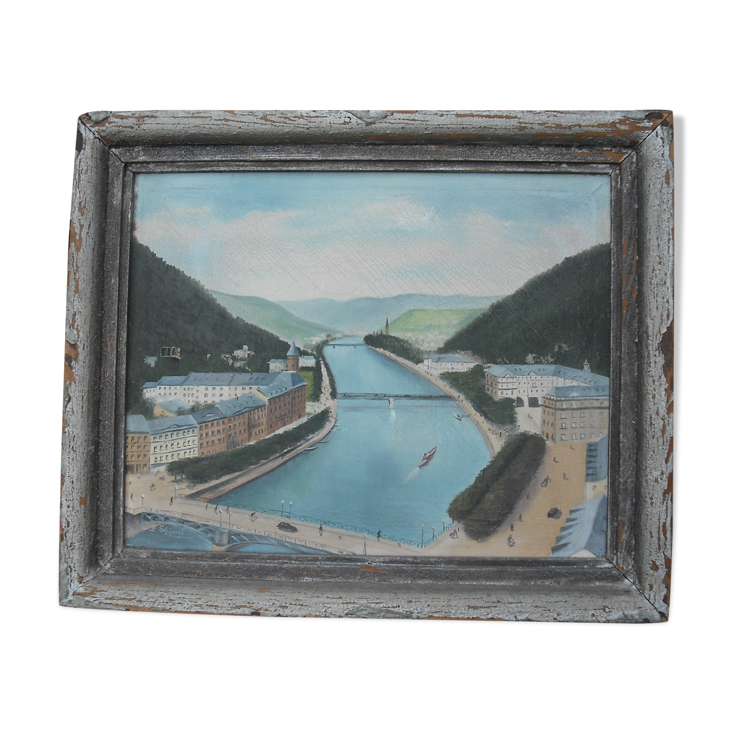 Oil signed 60/ 50 - circa 1930 - lake scene