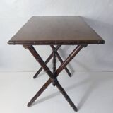ancienne table pliable en bois imitation bambou XIXème