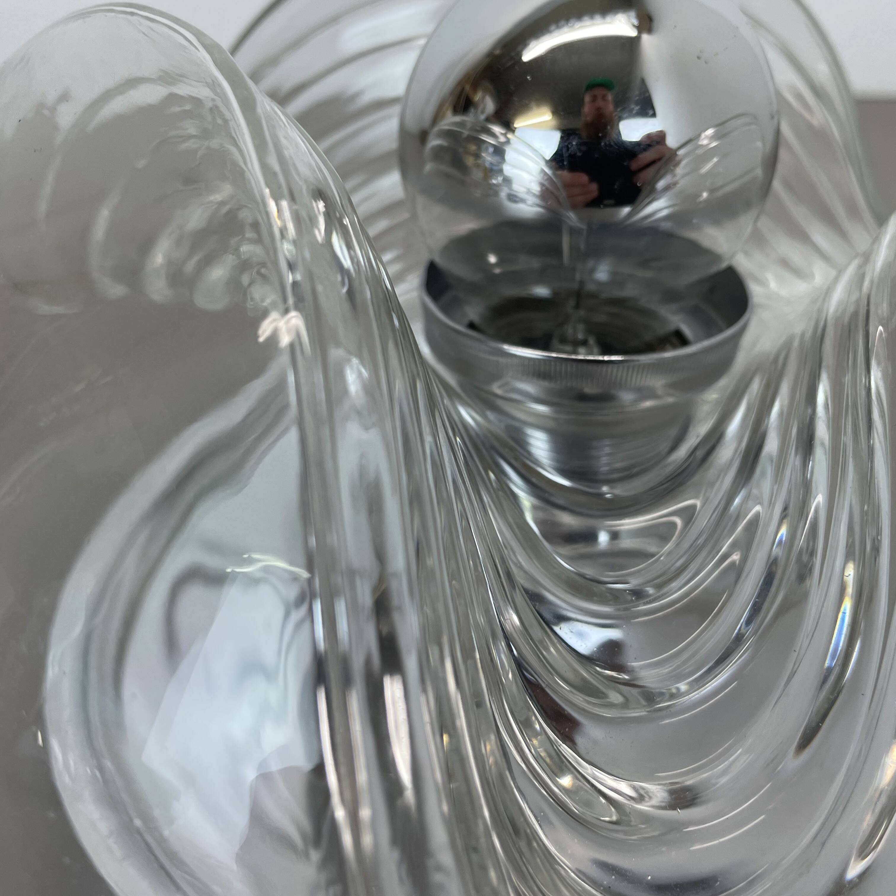 27cm "Wave" ceiling Wall Light by Koch and Lowy, Peill & Putzler, Germany