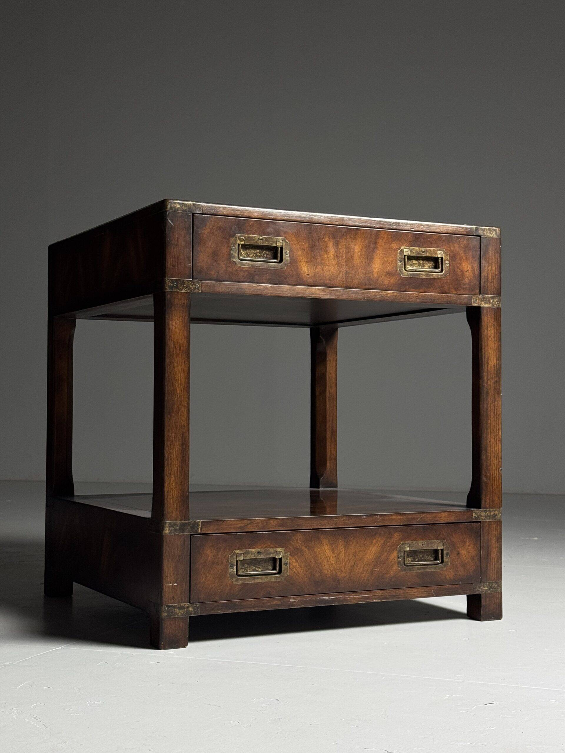 Campaign style mahogany coffee table