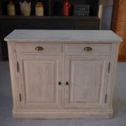 Low sideboard with 2 doors, white patina, 1960s