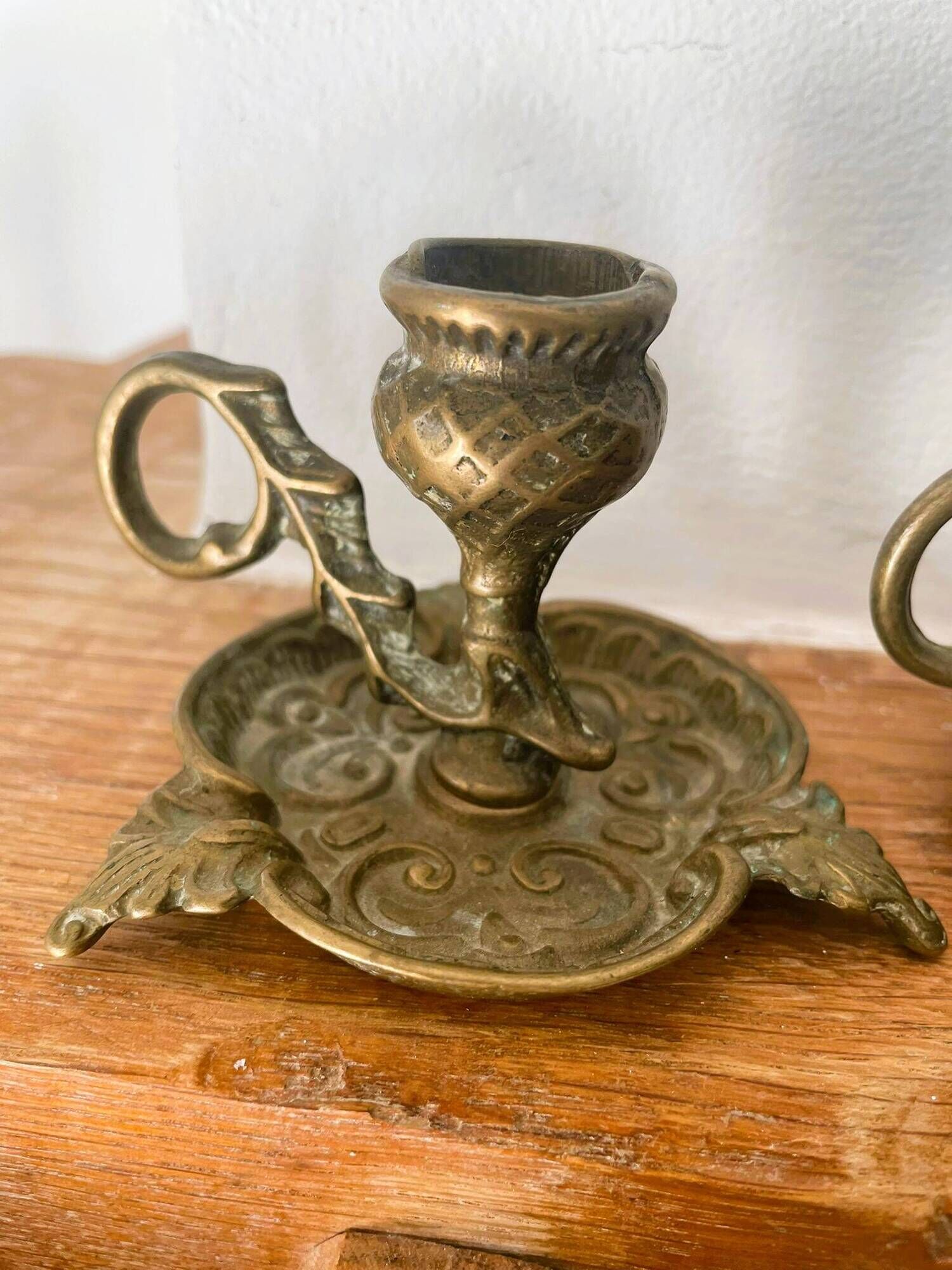 Pair of brass candlesticks