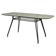 Italian dining table with metal base and glass top and brass, 1950s