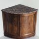Rare Low Corner Cabinet from the Louis-Philippe Period – 19th Century – Marble Top