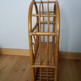 Rattan and wicker wall or floor shelf
