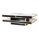 Brass and lacquered glass coffee table, circa 1979