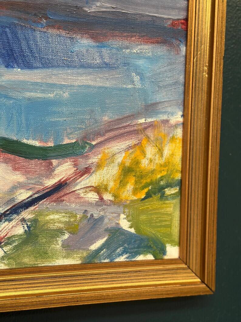 Original Swedish Oil on Canvas – “Coastal Landscape” by Arthur Y. Nilsson – Signed – Vintage & Framed