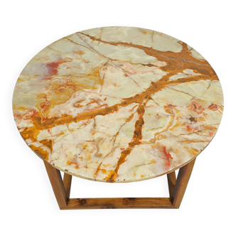 Art Deco coffee table by Josef Hoffmann for Wittmann with an onyx top.