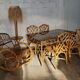 Table Dal Vera en bambou et rotin, design italien 1970