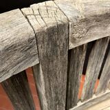 oval garden bench vintage solid teak "franck west" rare curved shape