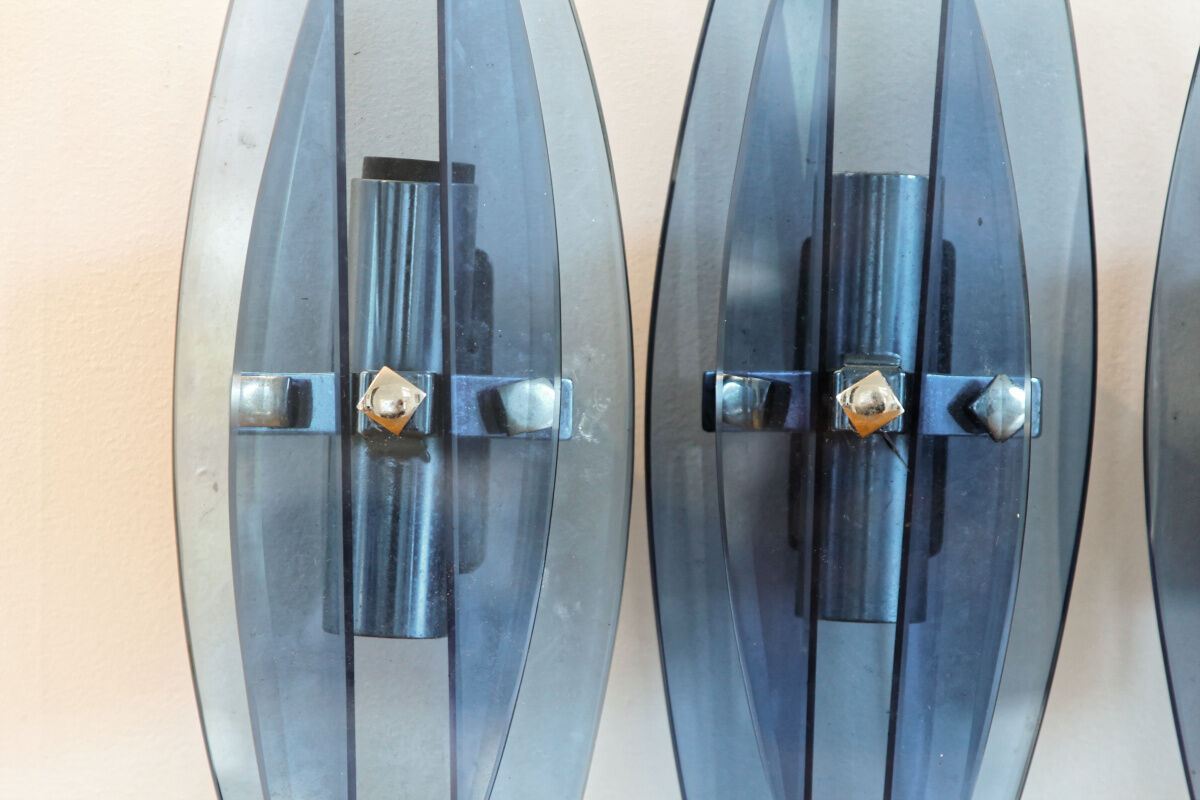 Set of 4 vintage wall lamps, Italian design