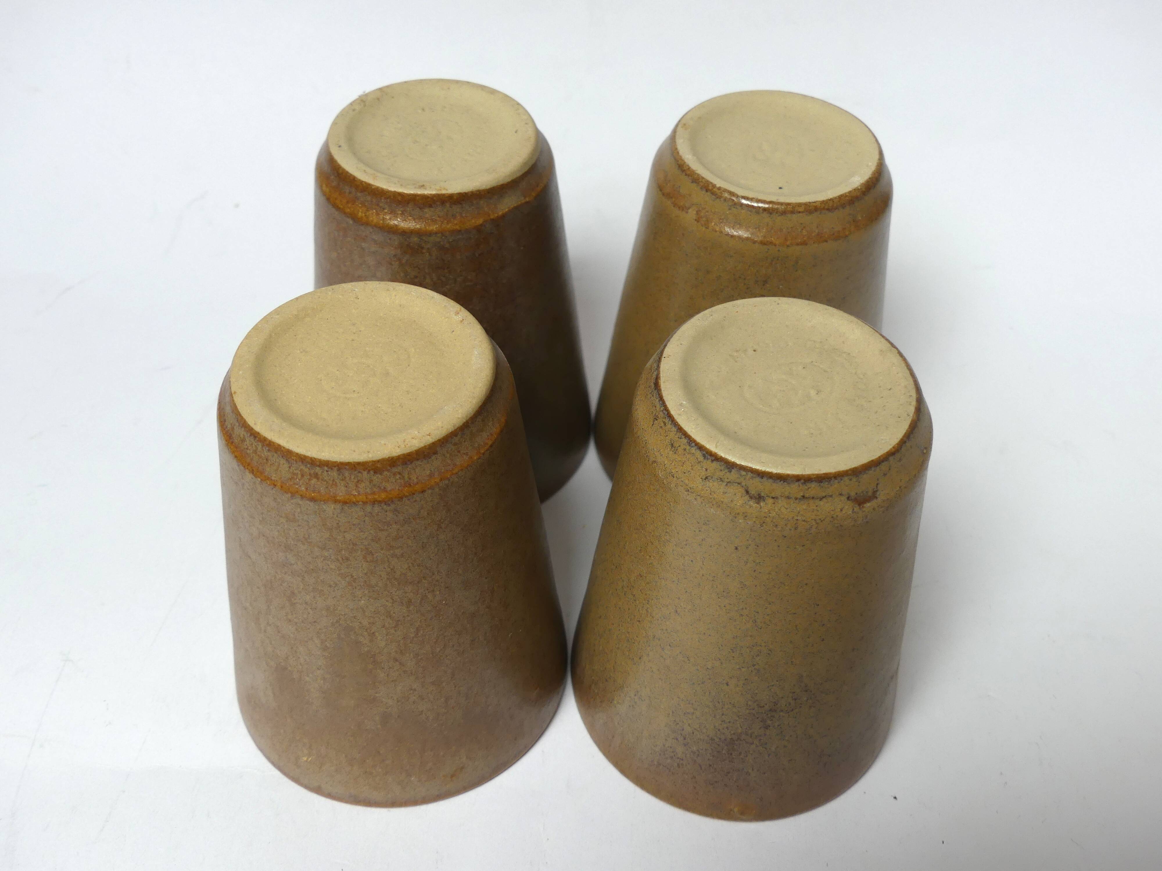 4 stoneware Digoin coffee cups