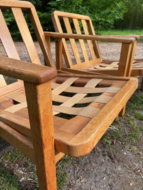 pair of oak armchairs - Sweden 1960s