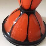Beautiful orange art deco black glass vase