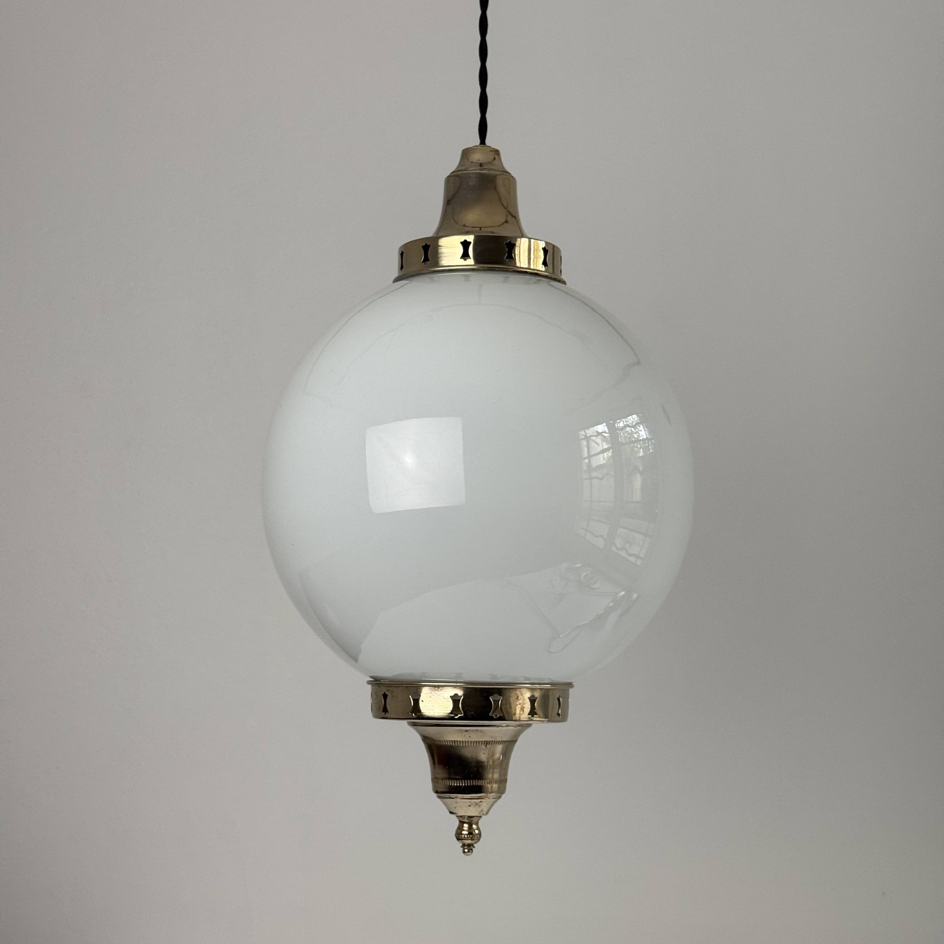Vintage 23 cm XL opaline pendant light