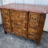 Commode à L’anguille En Noyer, Style Louis XV, Début XIXe