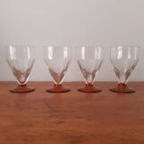 4 verres à pied marron fumé