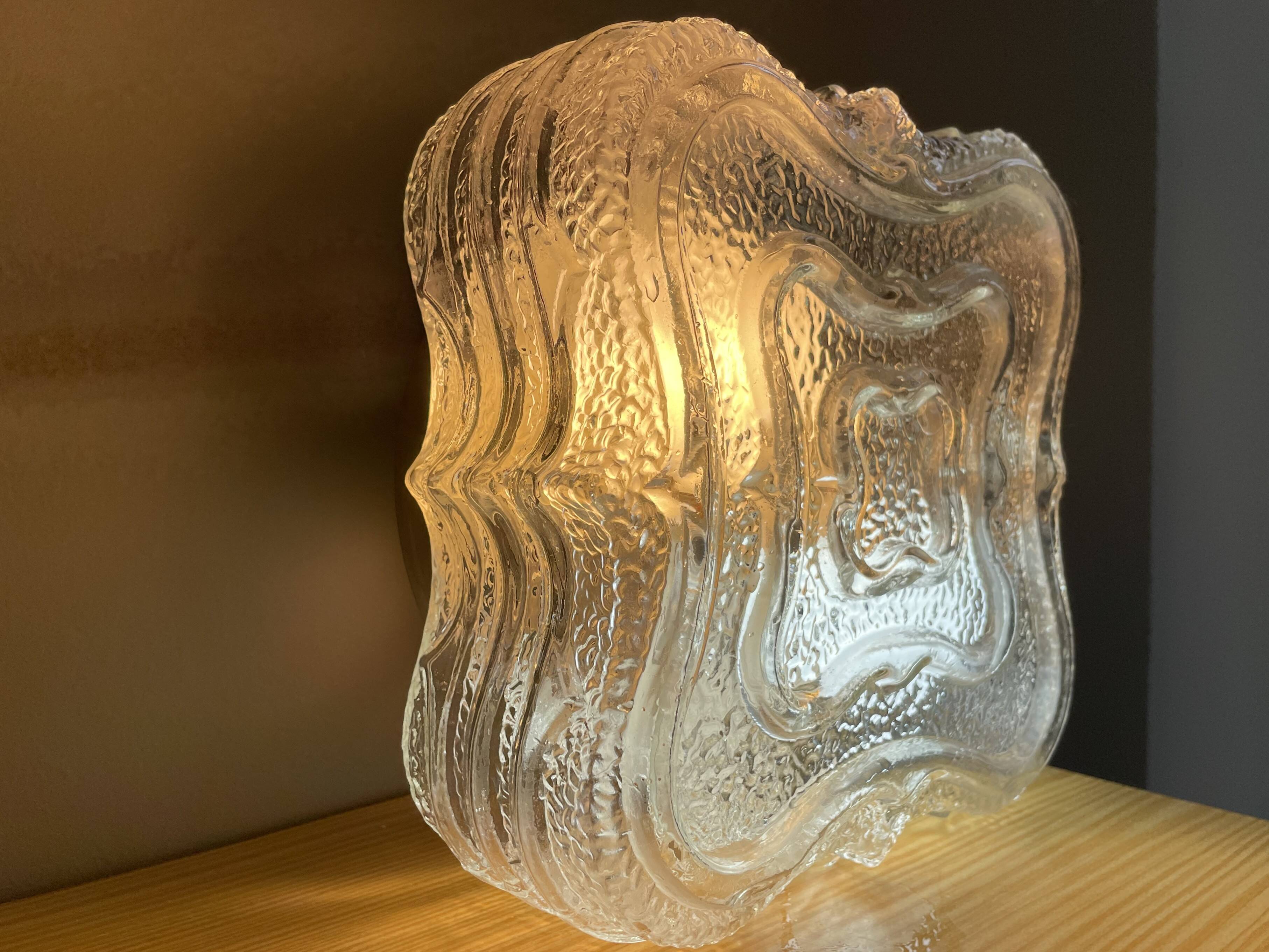 Square glass flush mounted ceiling or wall lamp