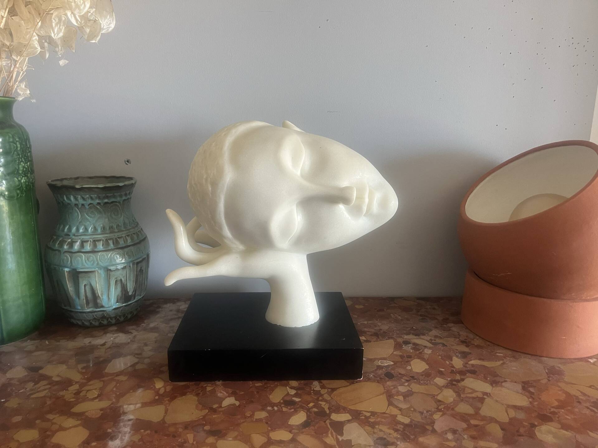 Sculpture grand format - Visage penché - Bouddha