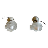 Art Deco wall lights in porcelain and glass paste - 1930s/40s