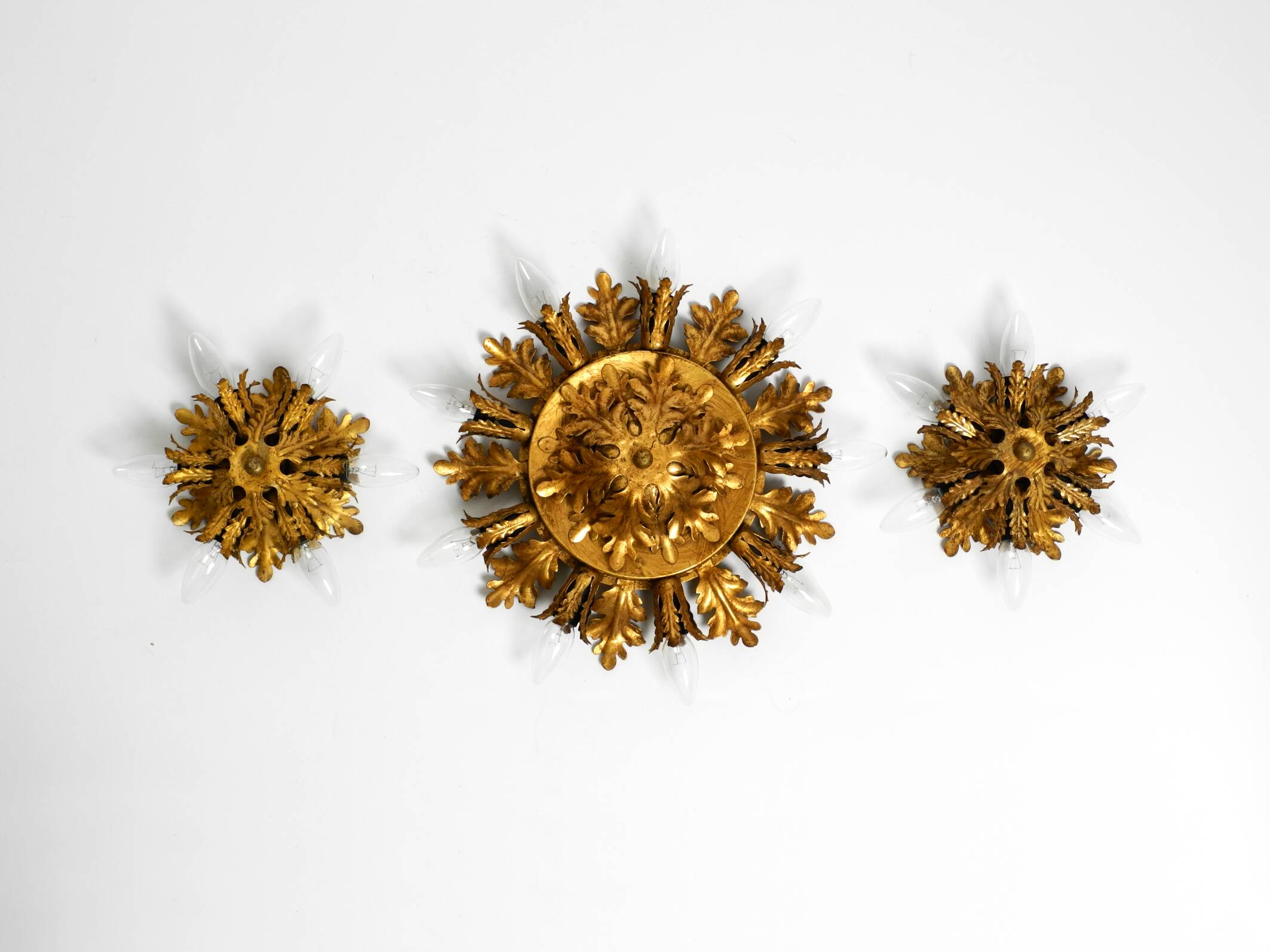 Set of three beautiful 1960s Italian ceiling or wall lamps by Banci Firenze
