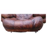 Vintage brown leather lounge chair