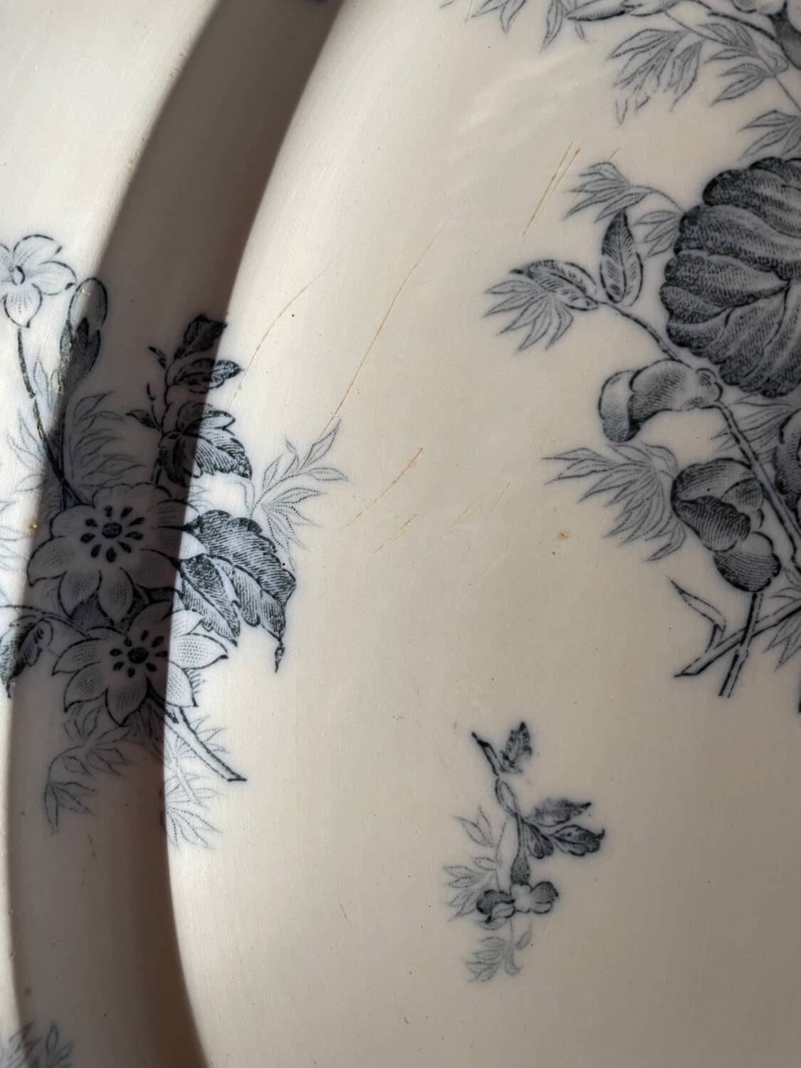 Flat plates and platter terre de fer sarreguemines uc flore model