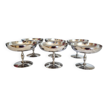 Coupes à glace en inox , lot de 6 , coupes apéritif ( réf 8 )