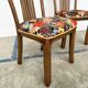 Set of 4 Rausch Rattan Curved Rattan Chairs - Floral Velvet Seats