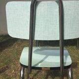 Table and 4 green water formica chairs 60's