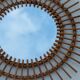 Sun mirror of the 50s in rattan
