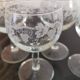 6 vintage “Henri Julien” white wine balloon glasses decorated with bunches of grapes LUMINARC
