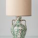 Spanish Revival Ceramic Table Lamp Pair from Granada, New Linen Lampshades