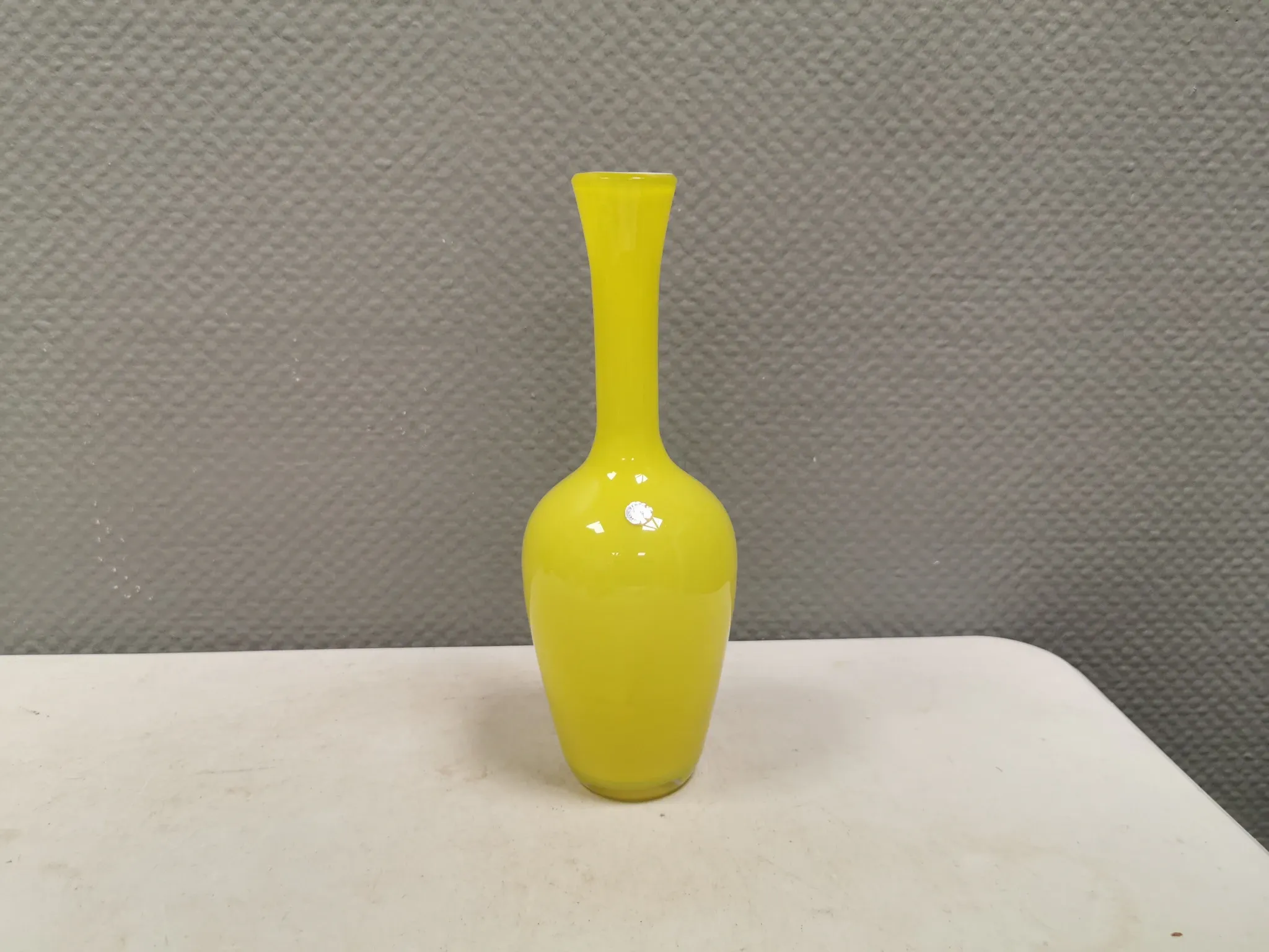 Swedish glass vase from the 1980s in a lovely yellow colour.