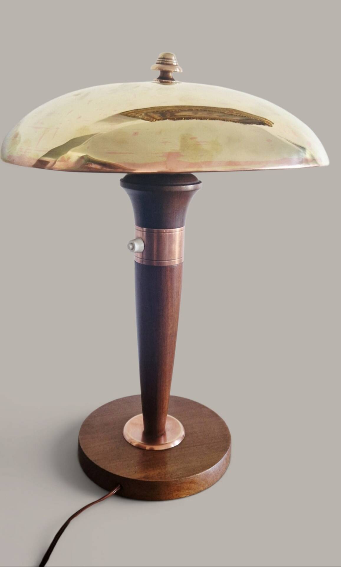 Lampe style Art Déco articulée - Bois et laiton - 1930